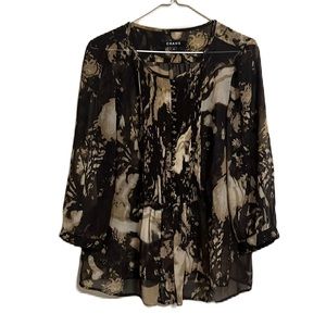 Chaus, Beautiful Style Front,Scoop Neckline, Kimono Sleeves Top, Multi Colors, 6
